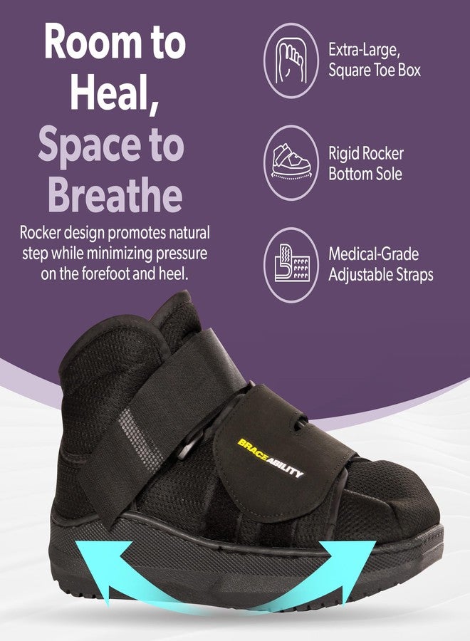 BraceAbility Closed Toe Medical Walking Shoe - Lightweight Broken Toe Cast Boot, Fractured Foot Brace for Metatarsal Stress Fracture, Post-op Bunion, Hammertoe Surgery Recovery - For Men or Women (M) - Image 3